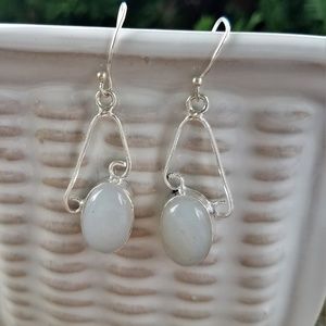 White Coral Earrings Sterling Silver Earrings